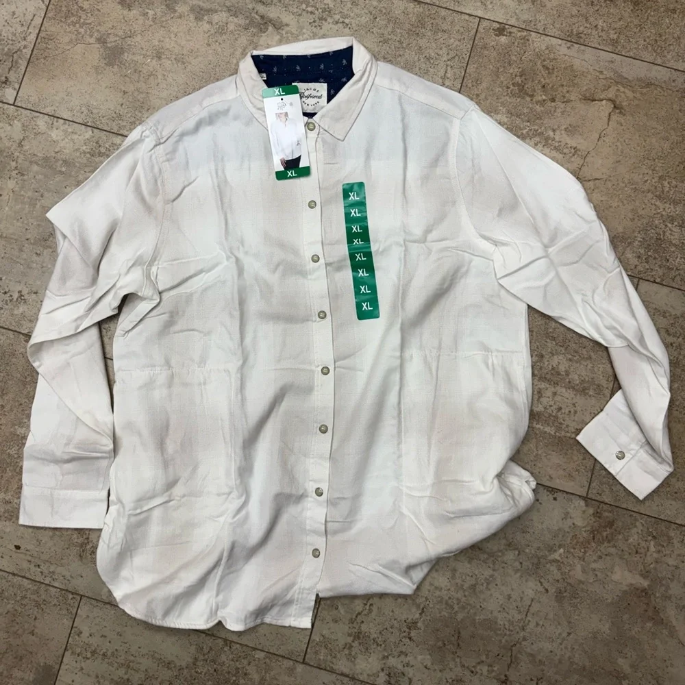 Jachs Girlfriend Women's Cozy snap down Flannel Shirt, Pockets White XL - Picture 5 of 10